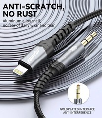 USB C to Aux 3.3 FT, Type C to 3.5Mm Male Aux Cord for Car 90 Degree, USB-C to H