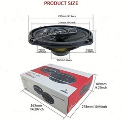 6X9 In 800-1000W 5-Way Car HiFi Coaxial Speaker Car Door Stereo Speakers Pair