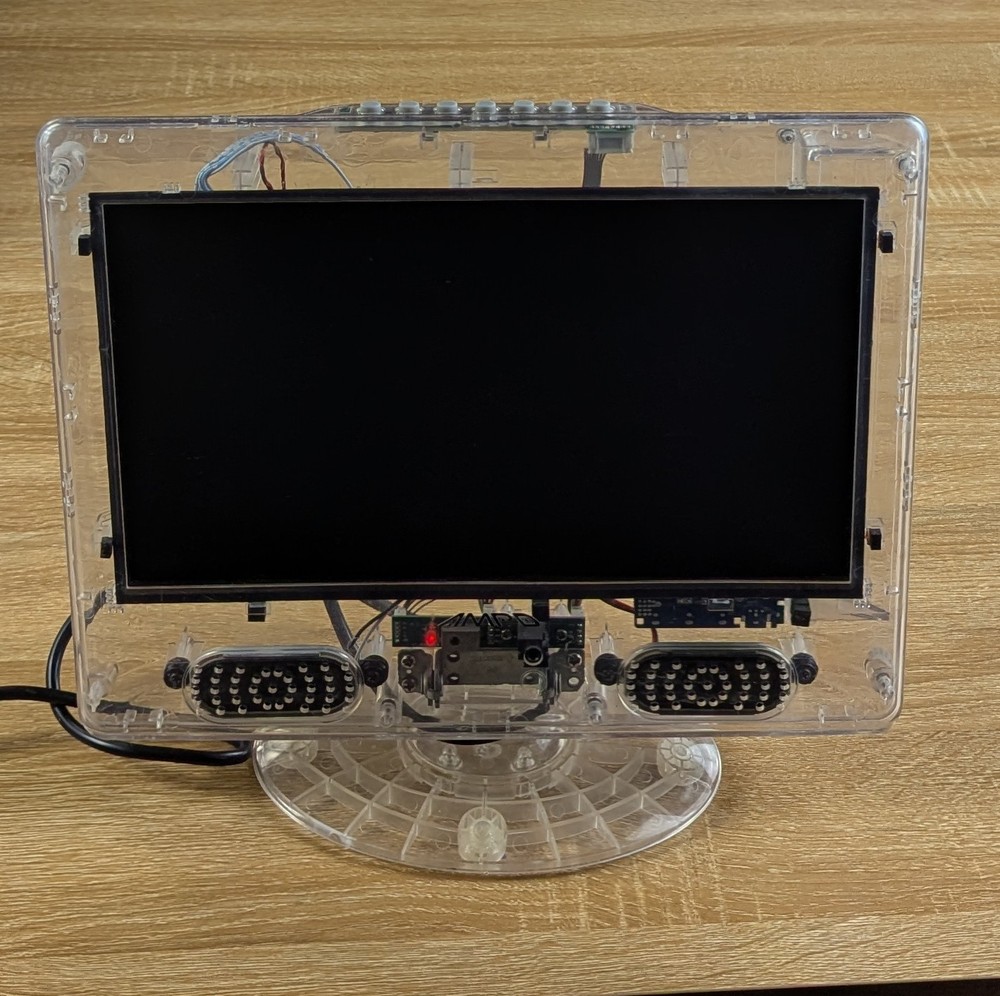 AMPD 13” LED FHD Clear Prison TV SLTV 1320AP HDMI Retro Monitor *Cracked Screen*