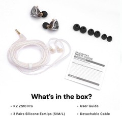 Linsoul KZ ZS10 Pro 4BA+1DD 5Driver In-Ear Monitor Wired Earbuds with Mic Purple