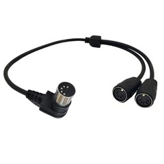 50cm 5 Pin Din Male to 2x 5 Pin Din Female Audio Adapter Y Splitter Cable