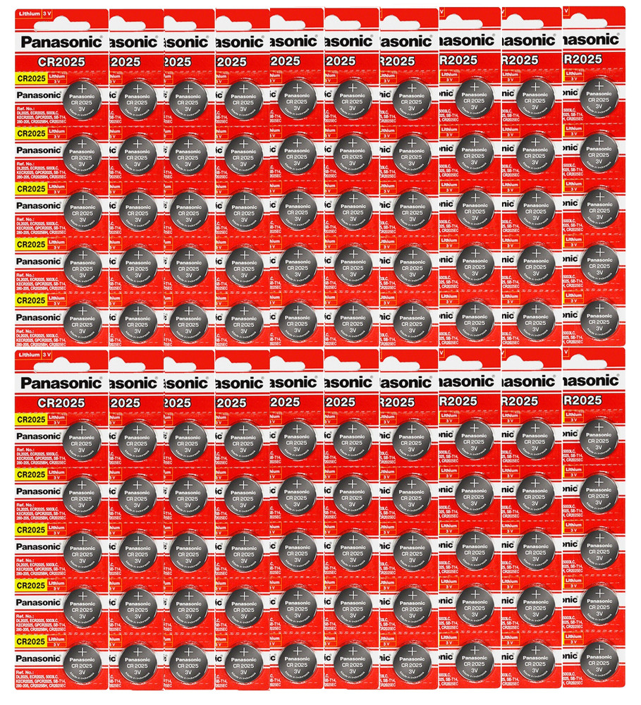 100 Batteries-Panasonic CR2025 DL2025 ECR2025 3V Lithium Coin Battery Exp-2031