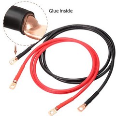 10/30Pcs Copper Battery Lugs Ring Terminals Cable Ends 1/0,2 AWG Wire Connectors
