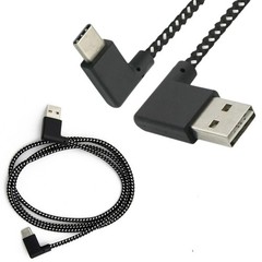 90° Angle USB 2.0 Type-A Male to Type C Male Data Sync Charge Cable Converters