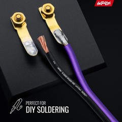 Durable 30 Feet Copper Clad Aluminum Speaker Wire – Frosted Purple/Black 16 AWG