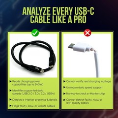 BLE caberQU V4.6 USB-C Cable Tester USB4 40Gbps 240W eMarker Bluetooth