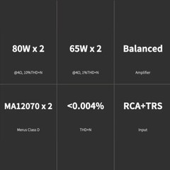 TOPPING PA3S Power Amplifier Fully Balanced MA12070x2 Merus Class D Amplifier