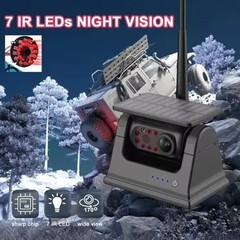 Wireless Magnetic Solar Backup Camera 1080P 10.1″ DVR for Monitor RV Truck Ship