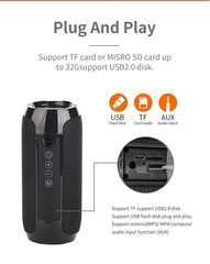 Bluetooth Wireless Portable Speaker Waterproof Stereo Bass USB TF FM Radio Loud