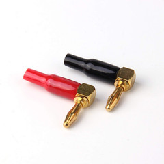 10Pcs Right Angle Banana Plugs – 4Mm/0.16″ 90 Degree Speaker Connector (Red and