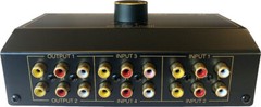 4 in x 2 out 4×2 Composite RCA Video Stereo Audio selector switch switcher