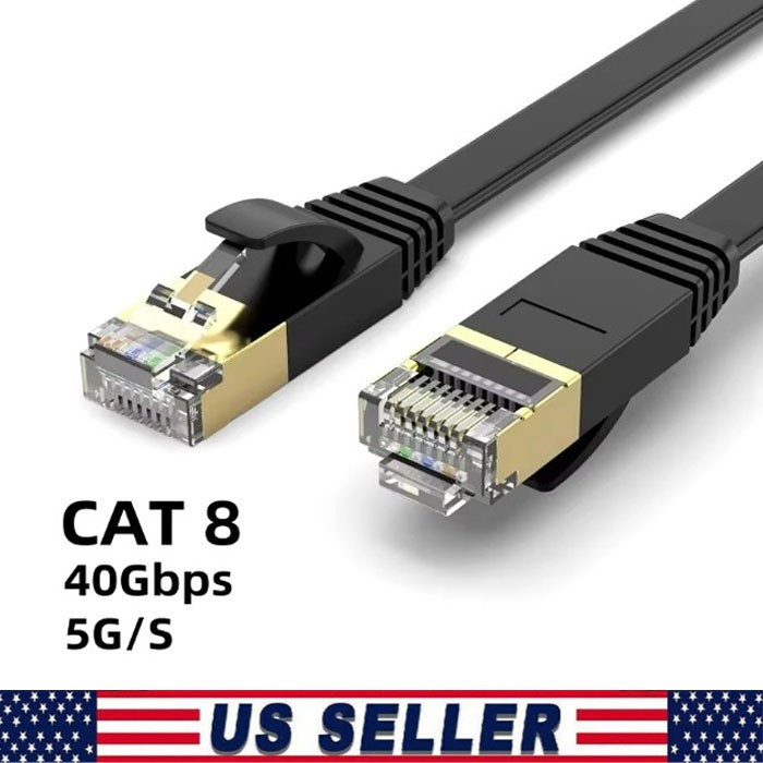 Cat 8 Ethernet RJ45 Cable Super Speed 40Gbps Patch LAN Network Gold Plated Lot