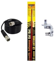 NEW FIRESTIK 2 FS3 R 3FT RED CB ANTENNA, 18FT COAX, BRACKET & STUD