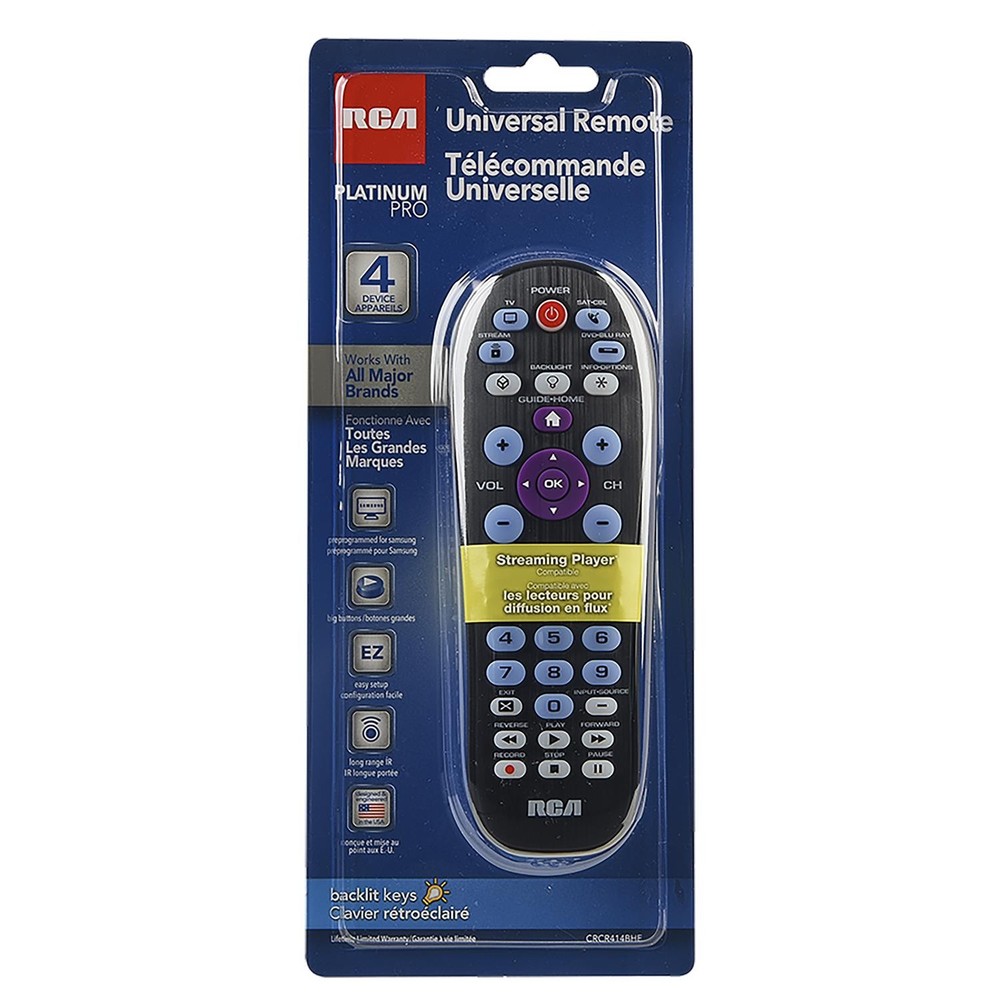 RCA RCR414BHE Programmable Universal Big Button Remote Control 6.81 Hx2.36 W in.