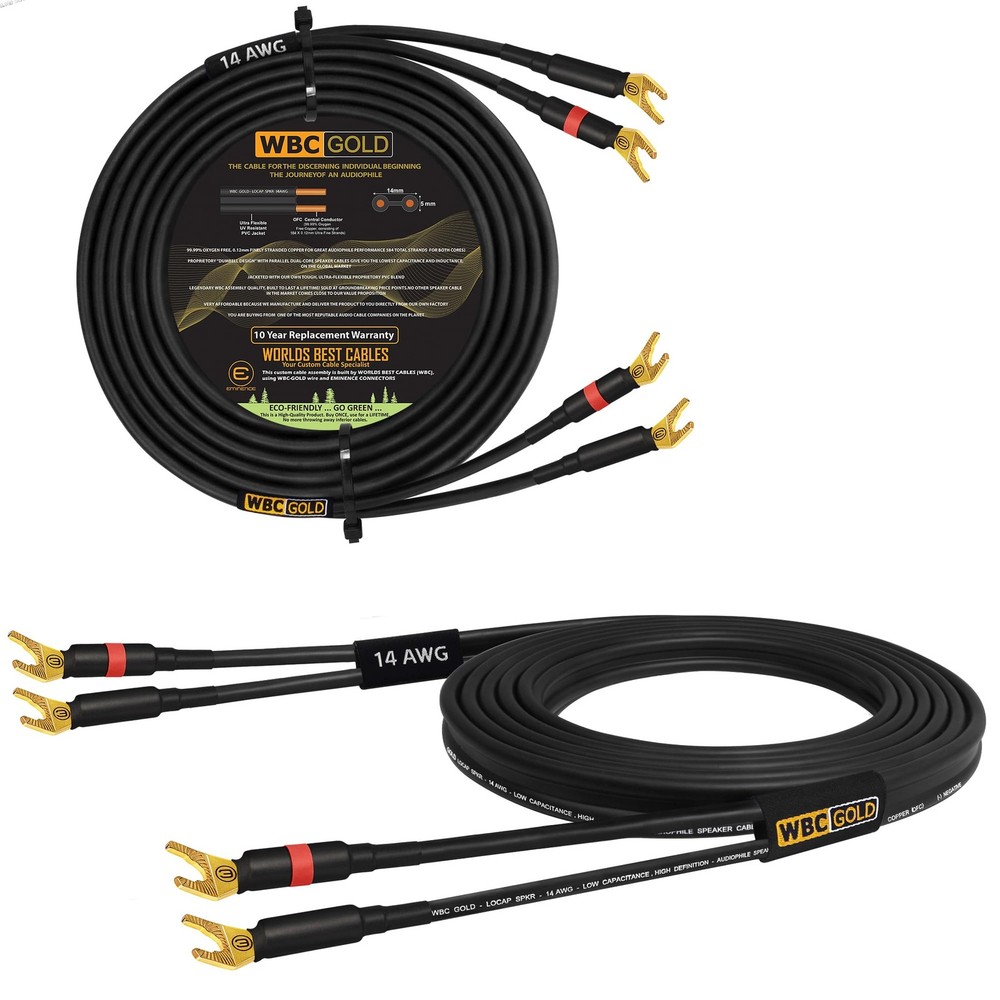 WORLDS BEST CABLES 40 FT Speaker Cable Spade