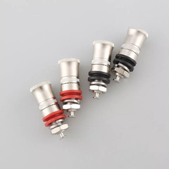4pcs Rhodium Plated Hifi Speaker Binding Post Short Thread Terminal Banana Plug