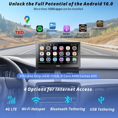 ATOTO Android 10 9″ 4+32G Android Auto Car Stereo GPS 4G LTE SIM Dash & Rear Cam