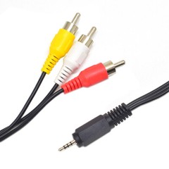 2.5mm Mini Stereo Aux Plug To 3 RCA Male Adapter AV Audio Video Cable 1.5m (US)