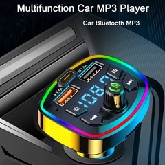 Bluetooth 5.0 Car Wireless FM Transmitter Adapter 2USB PD Charger AUX Hands-Free