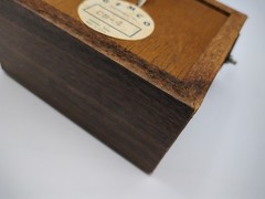 Vtg GEMCO Speaker Woodgrain Rattan 3.5mm 5.5in Cable Handle/Mount Bracket Works