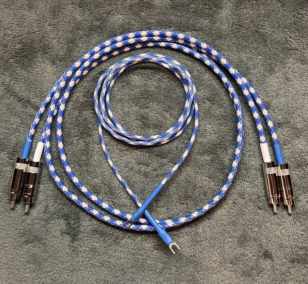 4 Ft. JMB CABLE CO Audiophile Turntable Phono RCA Cables w/Gnd. LOW Capacitance