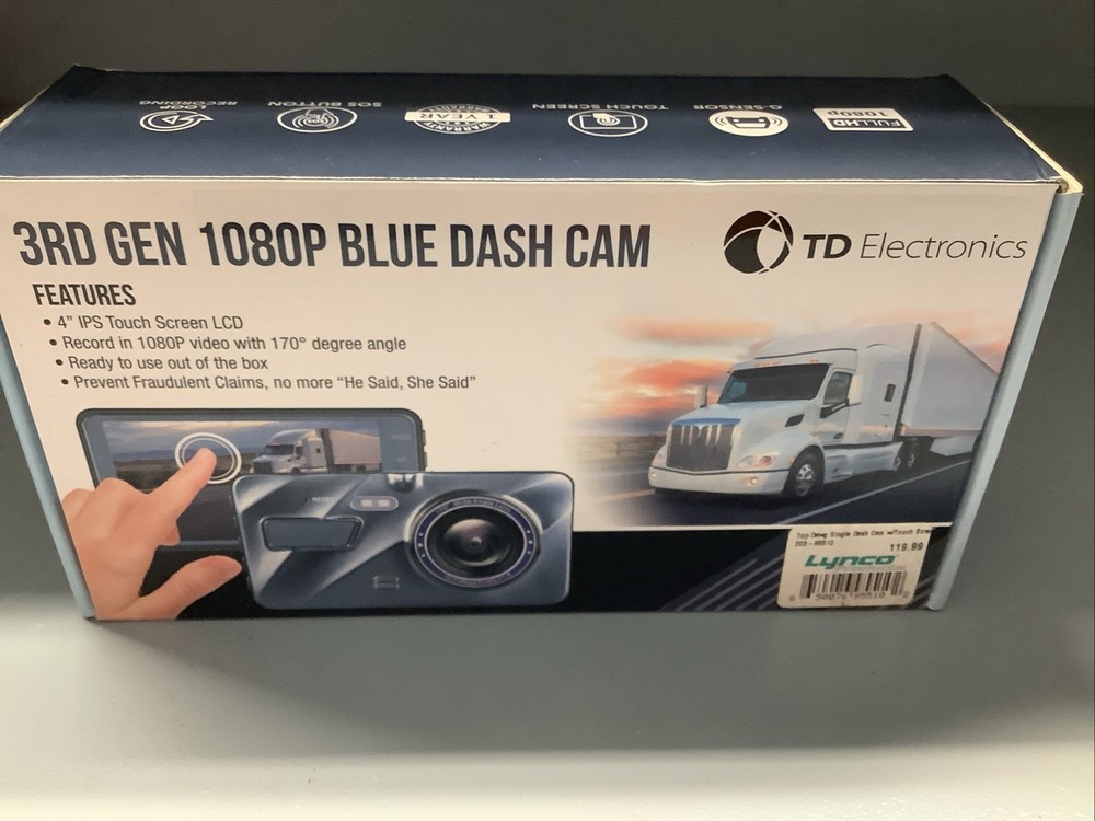 TD Electronics “3rd GEN 1080P Blue Dash Cam” 4″ IPS Touch Screen LCD