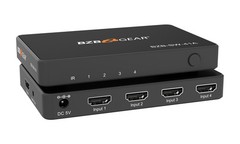 BZBGEAR 4×1 4K UHD Ultra Slim HDMI Switcher with IR Remote Control