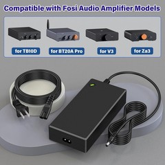 48V 5A Charger Power Cord for Fosi Audio Amplifiers V3 Za3 BT20A Pro TB10D Po…
