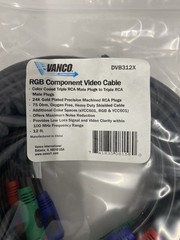Vanco *LOT OF 2* RGB Triple Component RCA Video Cables 12 ft – 24k Gold O2 Free