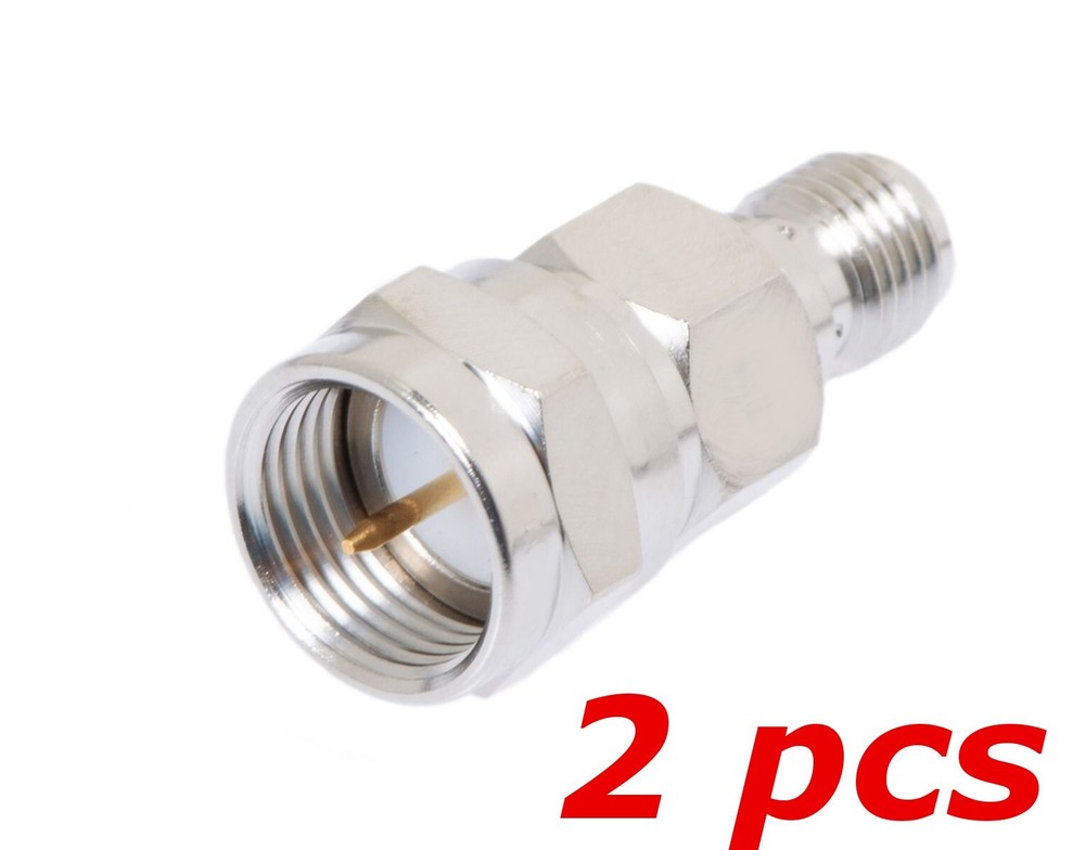 2 PACK – SMA Female to F-Type Male RF Antenna Coax Adapter Converter Connector