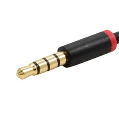 3ft 4-Pole Spring Coil 3.5mm 1/8″ Aux Cable w/ Mic Stereo Audio Auxiliary Cord