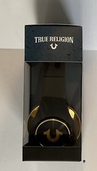 True Religion Headphones Black And Gold W/Dust Bag