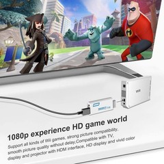 Portable Wii to HDMI Wii2HDMI Full HD Converter Audio Output Adapter TV Black
