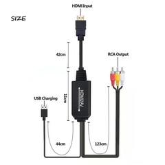1080P CVBs 3RCA HDMI To RCA AV Converter Adapter For Video Audio TV PC DVD