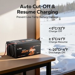Used LiTime 24V 230Ah Self Heating LiFePO4 Lithium Battery BMS for Home Off-grid