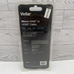New Sealed Vivitar 6FT Micro HDMI to HDMI Cable 1080p HD 3D 24K Gold Plated