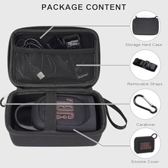 Silicone Cover and Travel Case for JBL Clip 5 Ultra Portable Bluetooth black