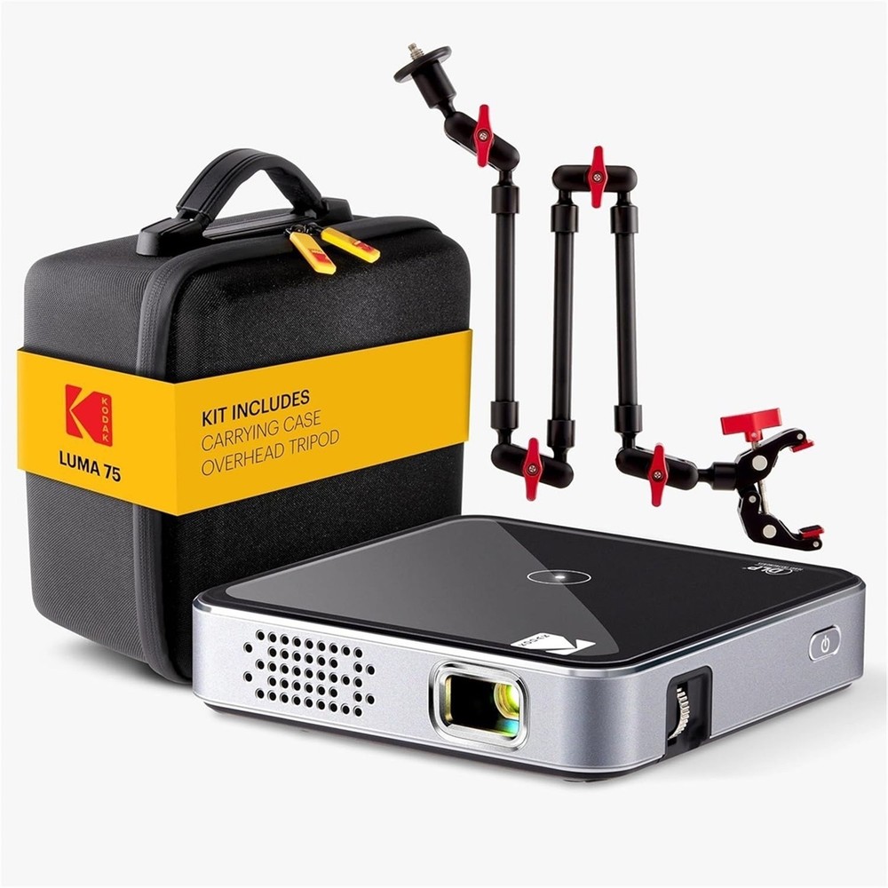 Kodak Luma 75 Ultra Mini Projector Bundle with Overhead Tripod & Case (Black)