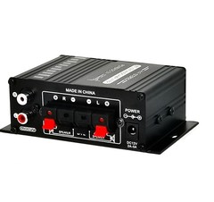 HiFi Amplifier Mini 400W Aluminum Audio Stereo Power Amplifier Preamp DC 12V Car
