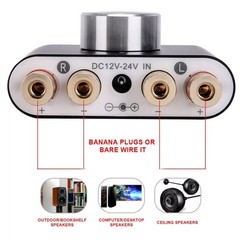 Black Mini Bluetooth 5.0 Digital Power Amplifier HiFi Stereo Audio 50W+50W