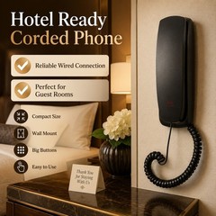 Black Corded Home Office Landline Telephone Desk Wall Mountable Phone Wired