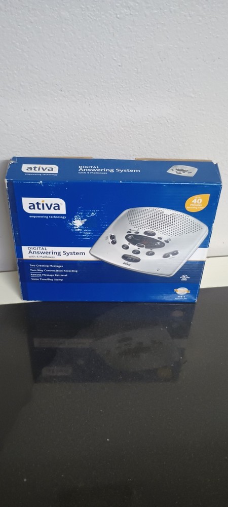 ATIVA #847-292 DIGITAL ANSWERING SYSTEM 4-MAIBOXES NOB (B44)