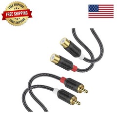 Durable 6 Feet RCA Male to Female Cable – Gold Plated for Minimal Signal Loss