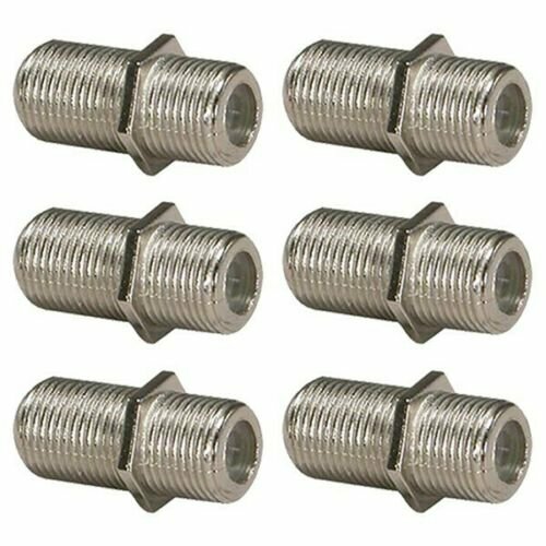 6x F-Type Female/Female Dual Inline Coupler Screw Connector Coax Coaxial Cable