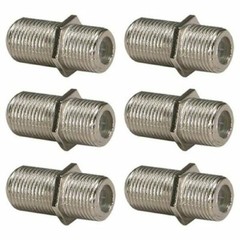 6x F-Type Female/Female Dual Inline Coupler Screw Connector Coax Coaxial Cable