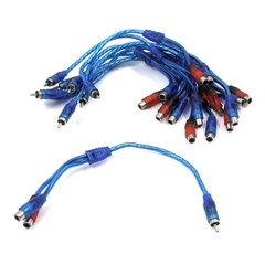 Antrader 10-Pack 1 Male to 2 Female Plugs RCA Y 1 To 2 Female, Blue,Red