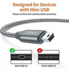 Mini USB Cable, (2 Pack) USB 2.0 Type A Male to Mini B Charging Cord 3.3ft