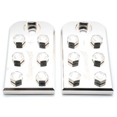 Pair ILL Customz 6 Spot Flat Lug Style Battery Terminal Blocks BOLT USE ONLY