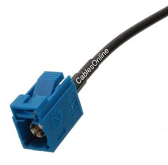 4ft Fakra Z Male to Fakra Z Female Water-Blue Color 50Ω Extension RG174 Cable