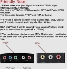 1080P HDMI to Component RGB YPbPr Video Converter Adapter for PS4 Apple TV &more